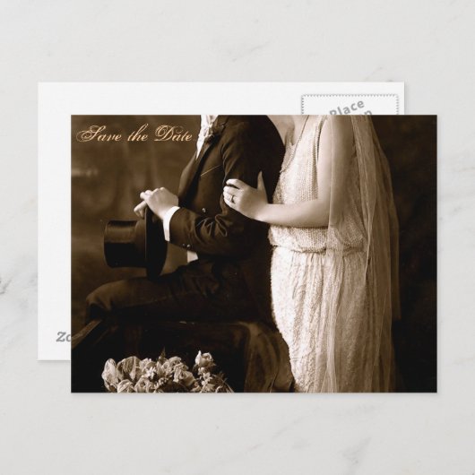 Eine Save the Date Postkarte der 1920er Jahre (Vorne/Hinten)