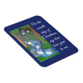 Eine Schar von sieben Schwänen schwimmt Magnet (Rechte Seite)