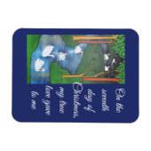 Eine Schar von sieben Schwänen schwimmt Magnet (Horizontal)
