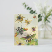 Eine Schar wunderschöner Bienen Postkarten (Stehend Vorderseite)