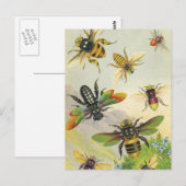Eine Schar wunderschöner Bienen Postkarten (Vorne/Hinten)