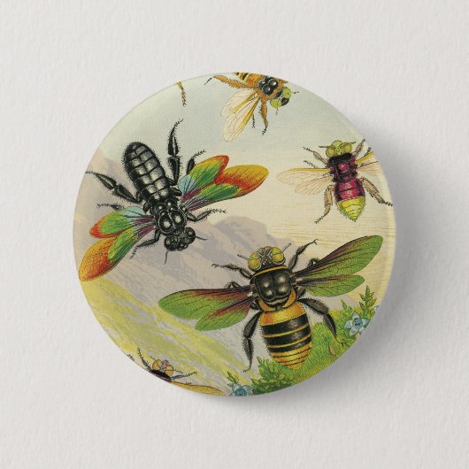 Eine Schar wunderschöner Bienen-Schaltfläche Button (Vorderseite)