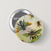 Eine Schar wunderschöner Bienen-Schaltfläche Button (Vorne & Hinten)