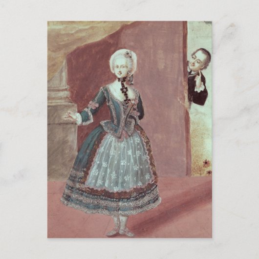 Eine Schauspielerin in der Rolle von Rosine Postkarte (Vorderseite)