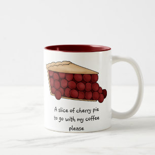 Eine Scheibe der Kirschtorten-Tasse Zweifarbige Tasse