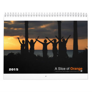 Eine Scheibe des Kalenders der Orangen-2015 Kalender