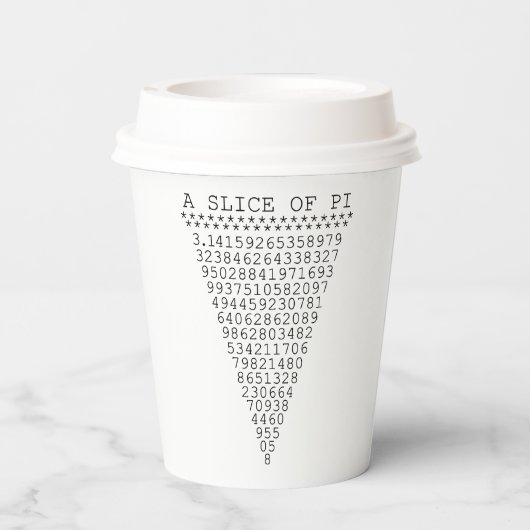 Eine Scheibe Pi-Party Pappbecher (Rückseite)