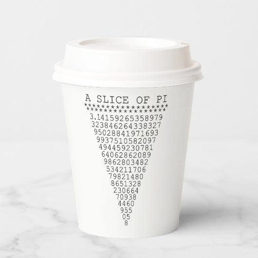 Eine Scheibe Pi-Party Pappbecher (Vorderseite)