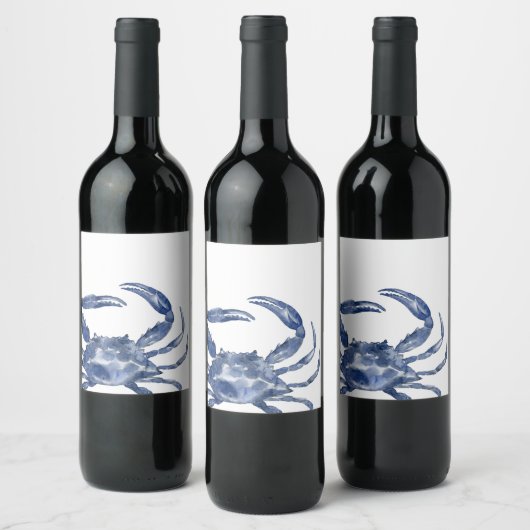 Eine Schellabration | Blue Crab Theme Weinetikett (Flaschen)