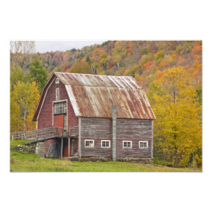 Eine Scheune in Vermonts Green Mountains. Hancock, Fotodruck