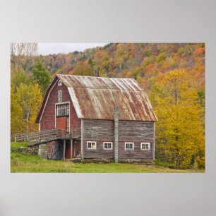 Eine Scheune in Vermonts Green Mountains. Hancock, Poster