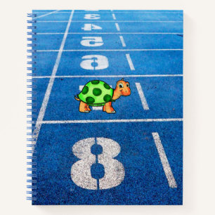 Eine Schildkröte im Marathonlauf Notizblock