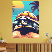 Eine Schildkröte mit Sonnenbrille Leinwanddruck (Insitu (Wohnzimmer))