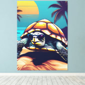 Eine Schildkröte mit Sonnenbrille Leinwanddruck (Insitu (Holzboden))