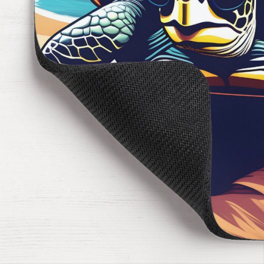 Eine Schildkröte mit Sonnenbrille Mousepad (Ecke)