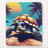 Eine Schildkröte mit Sonnenbrille Mousepad (Vorne)