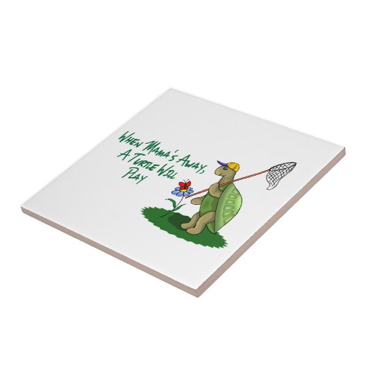 Eine Schildkröte spielt Fliese (Seite)