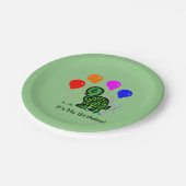 Eine Schildkröte und Balloons Pappteller (Schrägansicht)