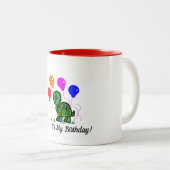 Eine Schildkröte und Balloons Zweifarbige Tasse (VorderseiteRechts)
