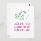 Eine Schlaftablette, um das Essen einer Pandemie z Postkarte (Vorne/Hinten)