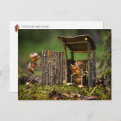 Eine Schlange für die Toilette am Campingplatz Postkarte (Vorne/Hinten)