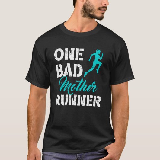 Eine schlechte Mutter Runner Sport glückliche Mutt T-Shirt (Vorderseite)