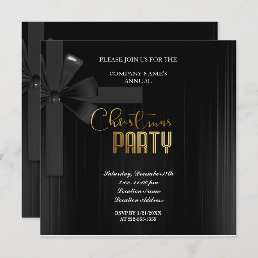 Eine schlichte elegante Weihnachts-Party Einladung (Vorne/Hinten)