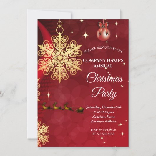 Eine schlichte, elegante Weihnachtsfeier Einladung (Vorderseite)