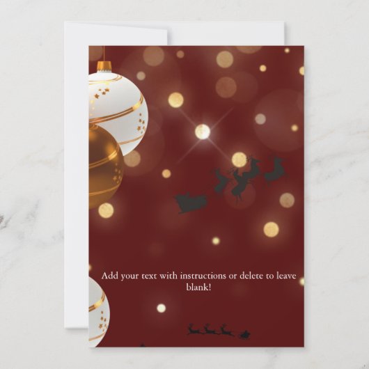 Eine schlichte, elegante Weihnachtsfeier Einladung (Rückseite)