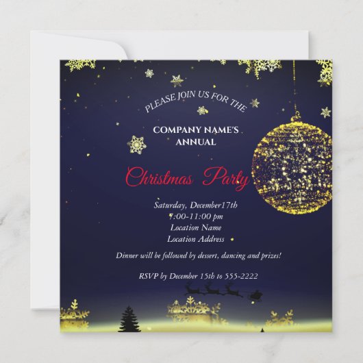 Eine schlichte, elegante Weihnachtszeit-Party Einl (Vorderseite)