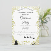 Eine schlichte, elegante Weihnachtszeit-Party Einl Einladung (Stehend Vorderseite)