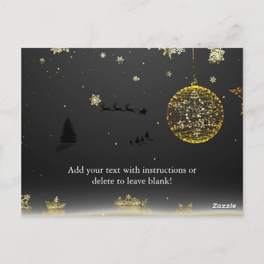 Eine schlichte, elegante Weihnachtszeit-Party Einl Postkarte (Rückseite)