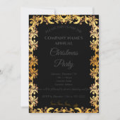 Eine schlichte, schwarz-elegante Weihnachtsfeier Einladung (Vorderseite)