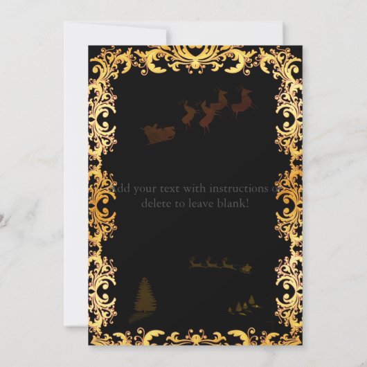 Eine schlichte, schwarz-elegante Weihnachtsfeier Einladung (Rückseite)
