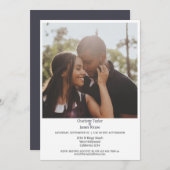 Eine schlichte und elegante Hochzeit mit minimalis Einladung (Vorne/Hinten)