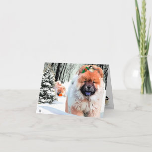EINE SCHNEE-TAGchow-chow Feiertagskarte FERTIGEN