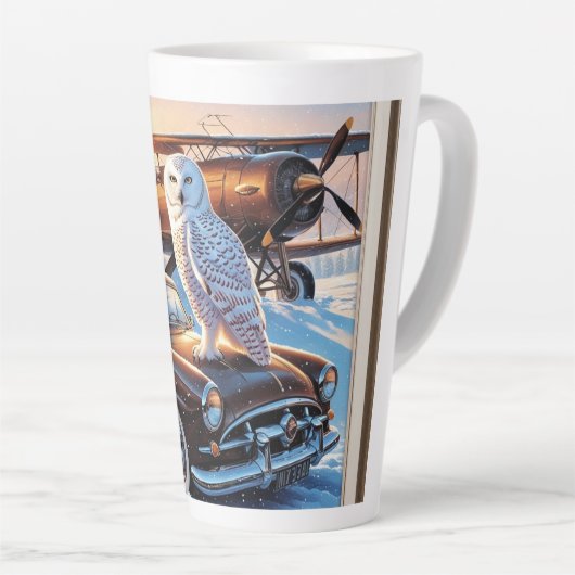 Eine Schneeeule, ein Flugzeug und ein Oldtimer Milchtasse (Rechte Ecke)