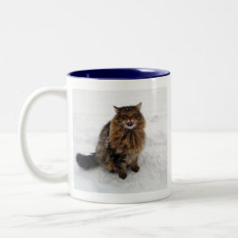 Eine Schneeflocke fangen Zweifarbige Tasse