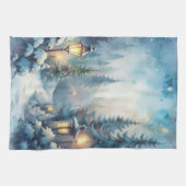 Eine schneesichere Winterlandschaft Geschirrtuch (Horizontal)