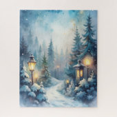 Eine schneesichere Winterlandschaft Puzzle (Vertikal)
