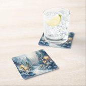 Eine schneesichere Winterlandschaft Rechteckiger Pappuntersetzer (Vor Ort)