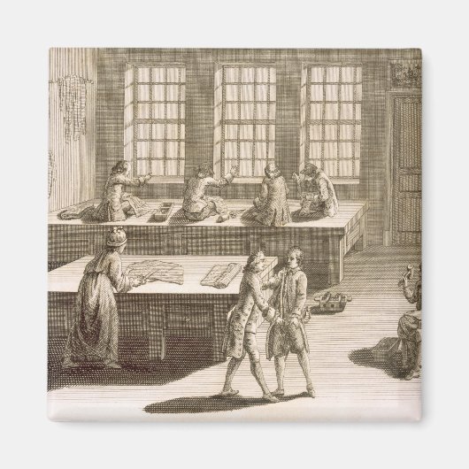 Eine Schneiderwerkstatt aus der "Encyclopedie des Magnet (Vorne)