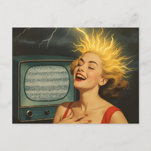 Eine schockierende Frau Postkarte (Vorderseite)