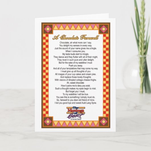 Eine Schokolade Karte (Vorderseite)