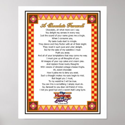 Eine Schokolade Poster (Vorne)