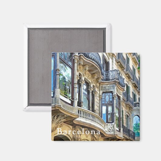 Eine schöne Architektur ergänzt durch Reflexionen. Magnet (Vorderseite/Rückseite)