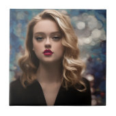 Eine schöne Blonde-Frau Fliese (Vorderseite)