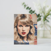 Eine schöne blonde weibliche Wahlkampfteam Postkarte (Stehend Vorderseite)