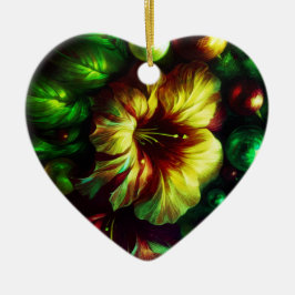 Eine schöne Blume auf einem Valentinstag-Baum Keramik Ornament