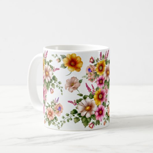 eine schöne Blume Design-Tasse Kaffeetasse (Vorderseite Links)